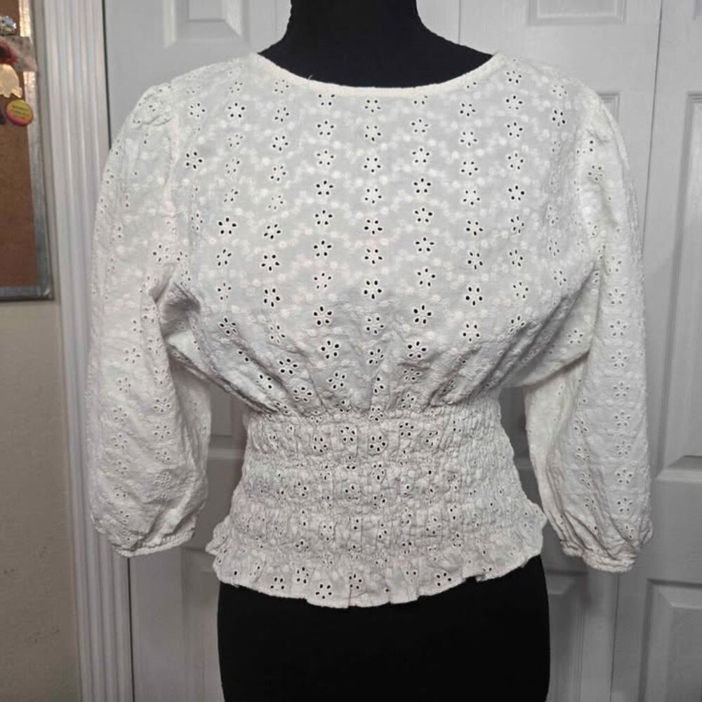 100% Cotton Boho Renaissance Fairycore Cottacecore Cropped Y2K Top Size XL